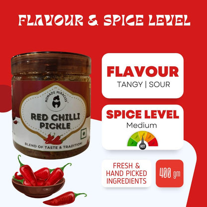 Momade Miracles Red Chilli Pickle in Fresh Mustard Oil | Homemade Bharwa Lal Mirch Achar | Spicy & Tangy Stuffed Red Chili Pickle | Traditional Indian Recipe | Authentic Flavor with Less Oil | 400g
