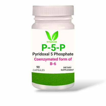 Vitaruhe Vitamin B6 (P5P) - Bioactive Vitamin B-6 for Energy, Nerve Health, Cardiovascular Support, Mood Enhancement- 90 Capsules