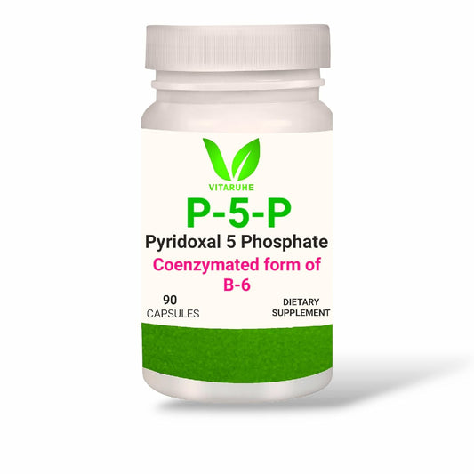 Vitaruhe Vitamin B6 (P5P) - Bioactive Vitamin B-6 for Energy, Nerve Health, Cardiovascular Support, Mood Enhancement- 90 Capsules