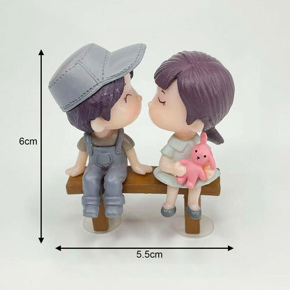 ascension Miniature Couple Sitting On Chair Gift for Girlfriend Boyfriend Husband Wife Miniature Adventure Showpiece for Valentines Day Gift Kissing Lovely Couple Valentine Gifts