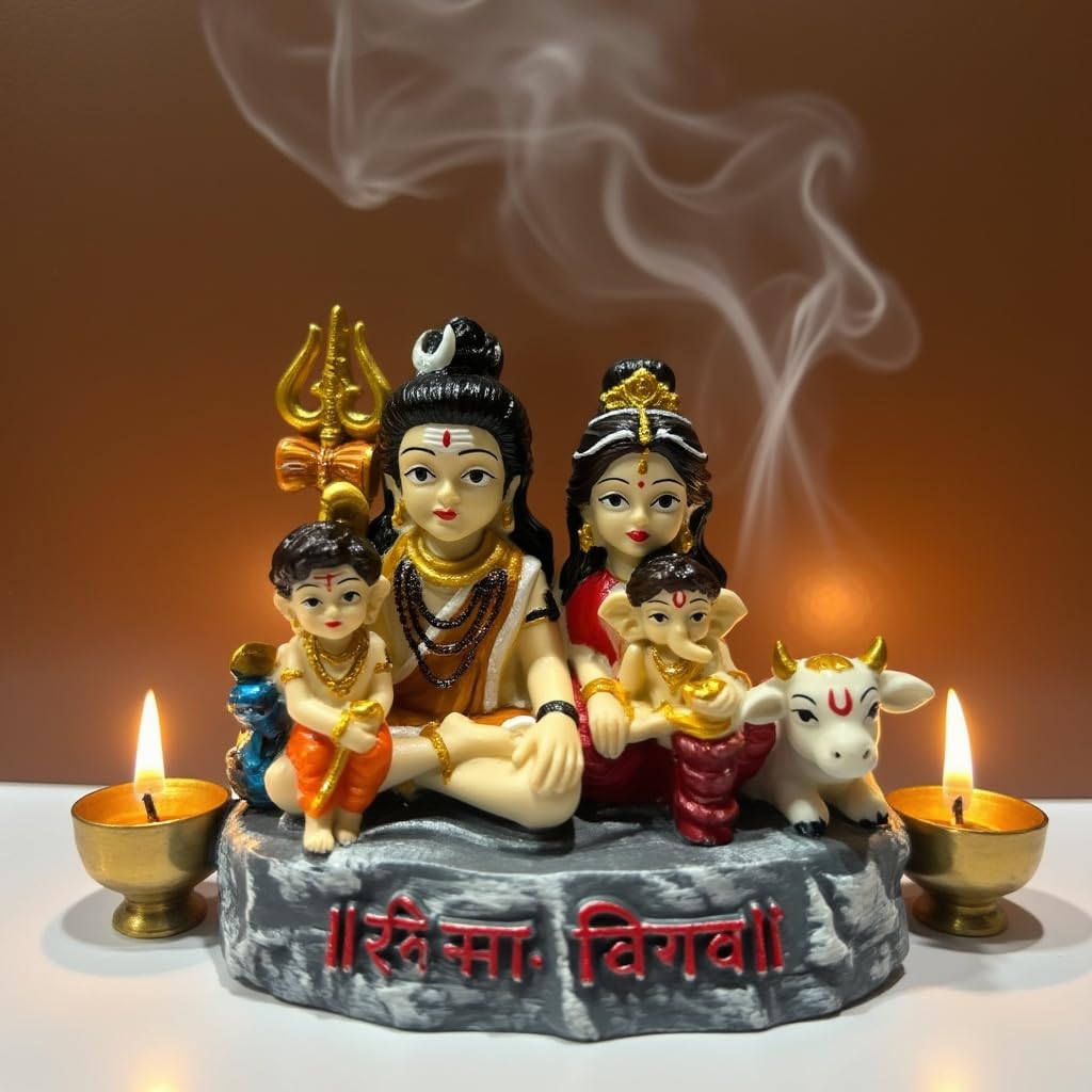 UNOVATE Shiva Parivar for Car Dashboard | Shiva Idol | Shiv Parivar Statue for Car | Mahadev Idol for Car, Home Temple, Office Desk. (Shiv Parivar)