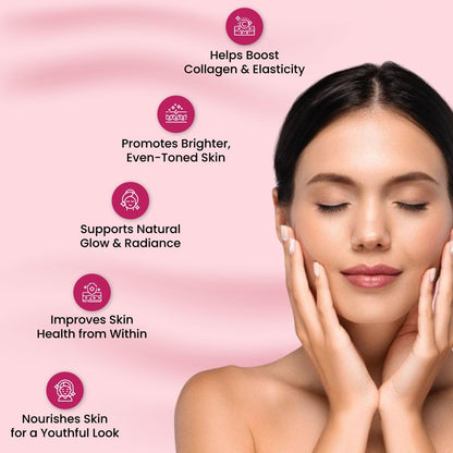 ZEROHARM Skin Radiance Supplement | L-Glutathione, Acerola Cherry Extract (Vitamin C), Biotin & E for Skin Whitening | Skin Glow, Reduce Dark Spots, Brighten & Hydrate Skin | Men & Women | 60 Tablets
