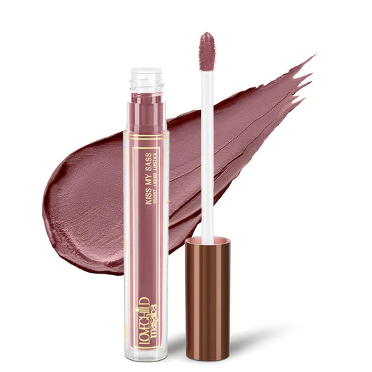 LoveChild Masaba Kiss My Sass Velvet Matte Lipstick (Mauve), Intense Color, Transfer-Proof, Hydrating with Hyaluronic Acid, Long-Lasting & Lightweight, Smooth Glide Formula, SIMP 2.5ml