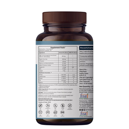 Zephivo Miduty Palak Notes Triple Thyroid Care Supplement - Rapid Action Formula - KSM-66 Ashwagandha - Sea Kelp - Zinc - Vitamin B1-Selenium-L-Tyrosine - Supports Thyroid Health - Good mood - 60 Capsules