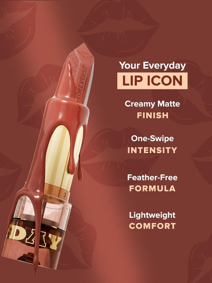 Daily Life Forever52 It's My Day Lipstick | Creamy Matte Lipstick for Bold, Long-Lasting Color | Highly Pigmented, Hydrating & Nourishing Formula (Mocha Day, 3.5g)