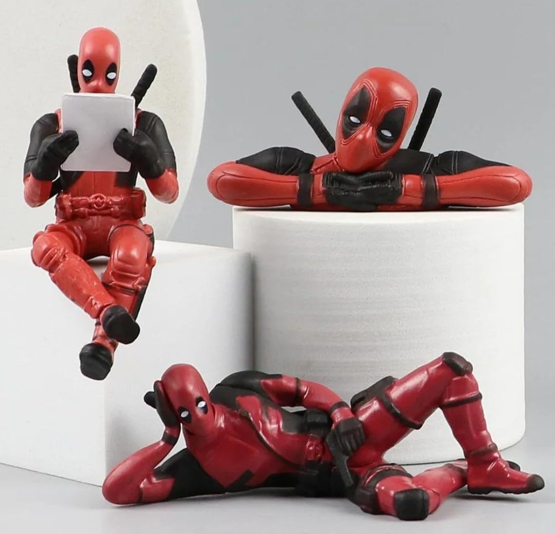 Redvant PVC Action Figure Set of 3 – Desk Display for Office & Car Dashboard Decoration – Red Suit Edition Premium Detailing | car Accessories 2026