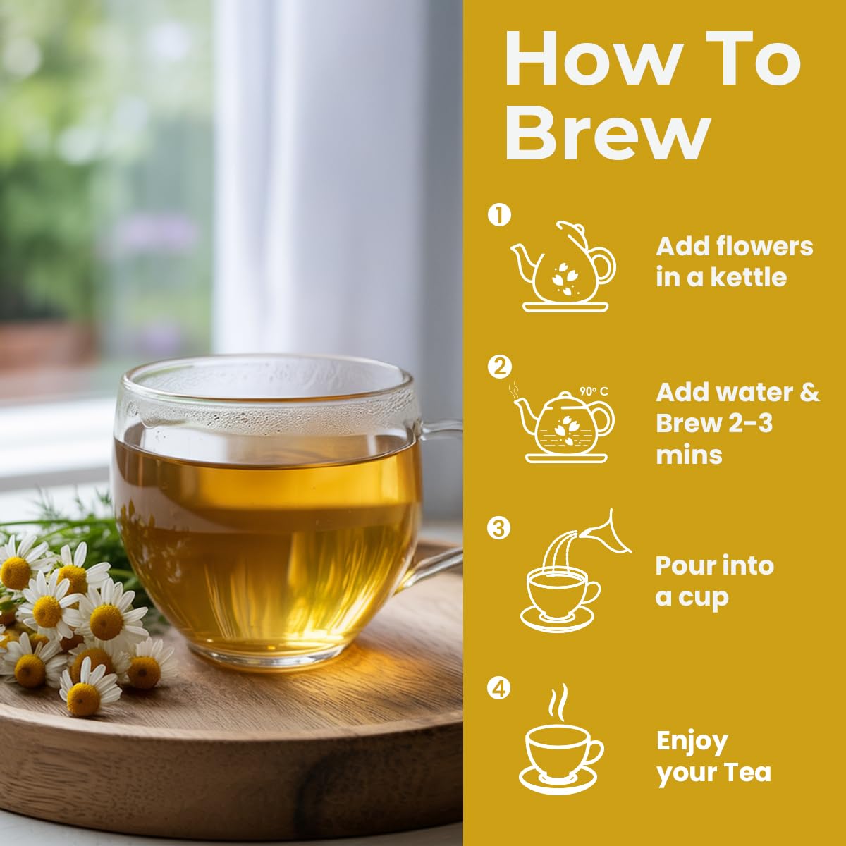 BLUE TEA - Chamomile Tea - 50+ Cups | SLEEP & RELAXATION | Herbal Tea - Caffeine Free - Flower Based - Non-Bitter | Reusable Pet Jar