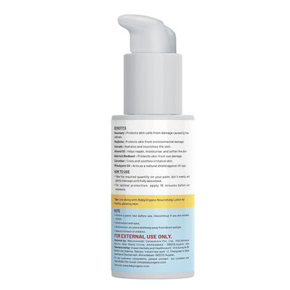 BabyOrgano Ayurvedic Sunscreen for Kids 2+ Yrs | SPF 50 PA+++ | Water Resistant 80 Mins | Manjistha, Rosemary, Beetroot & Avocado Oil | Non-Greasy & Paraben-Free | All Skin Types | 50g