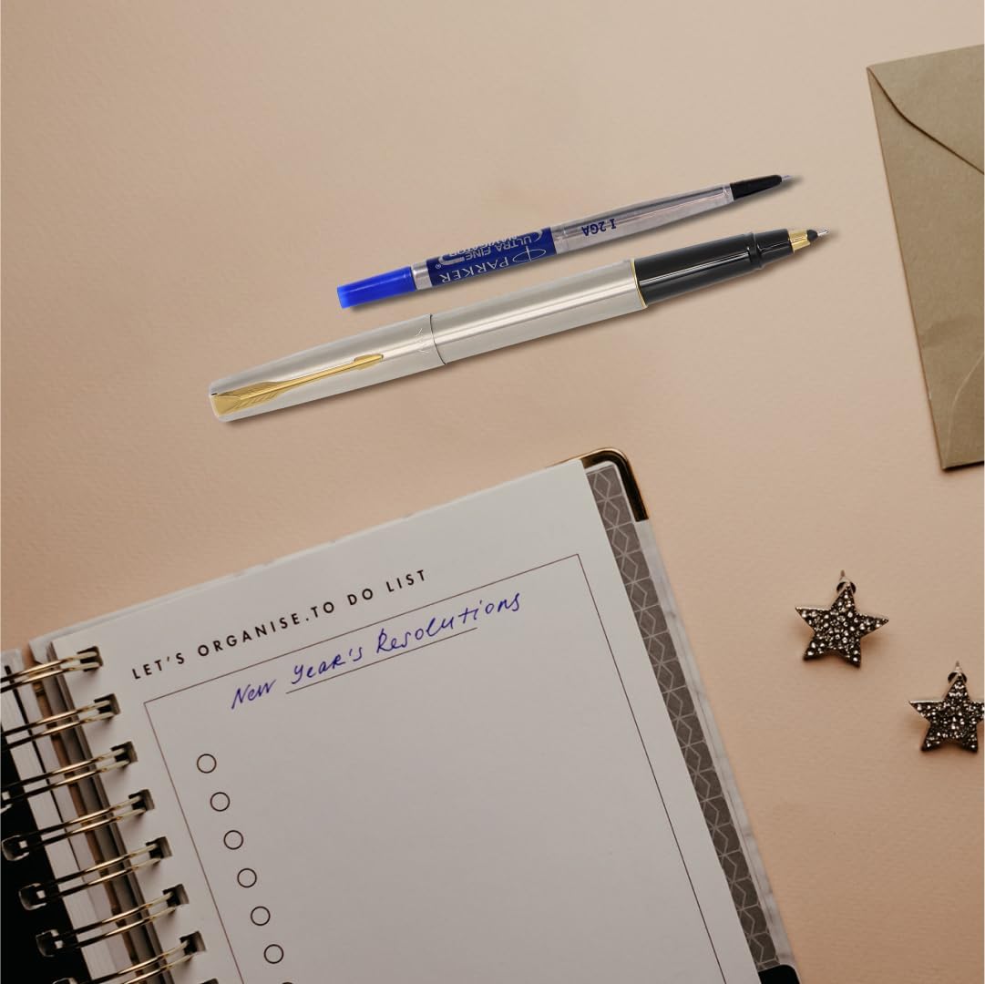 Parker Ultra Fine Navigator Rollerball Pen Refill | Blue Ink | Quick-Drying | Smooth Flow | Long-Lasting Refill