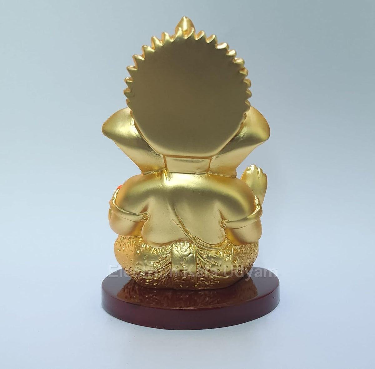 Handcrafted Poly Resin Ganesha Statue with Base - Perfect for Car Dashboard, Office Desk, Shelves, and Home Decor - Ideal Housewarming Gift! (GOLDMATTE)