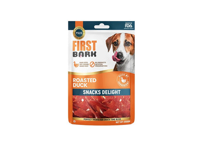 First Bark Dog Treats for Adult Dog & Puppy – Snack Delights Duck Jerky for Dogs, Small Dogs & Shih Tzu | Dog Snacks & Puppy Treats – Roasted Duck (200g) x1