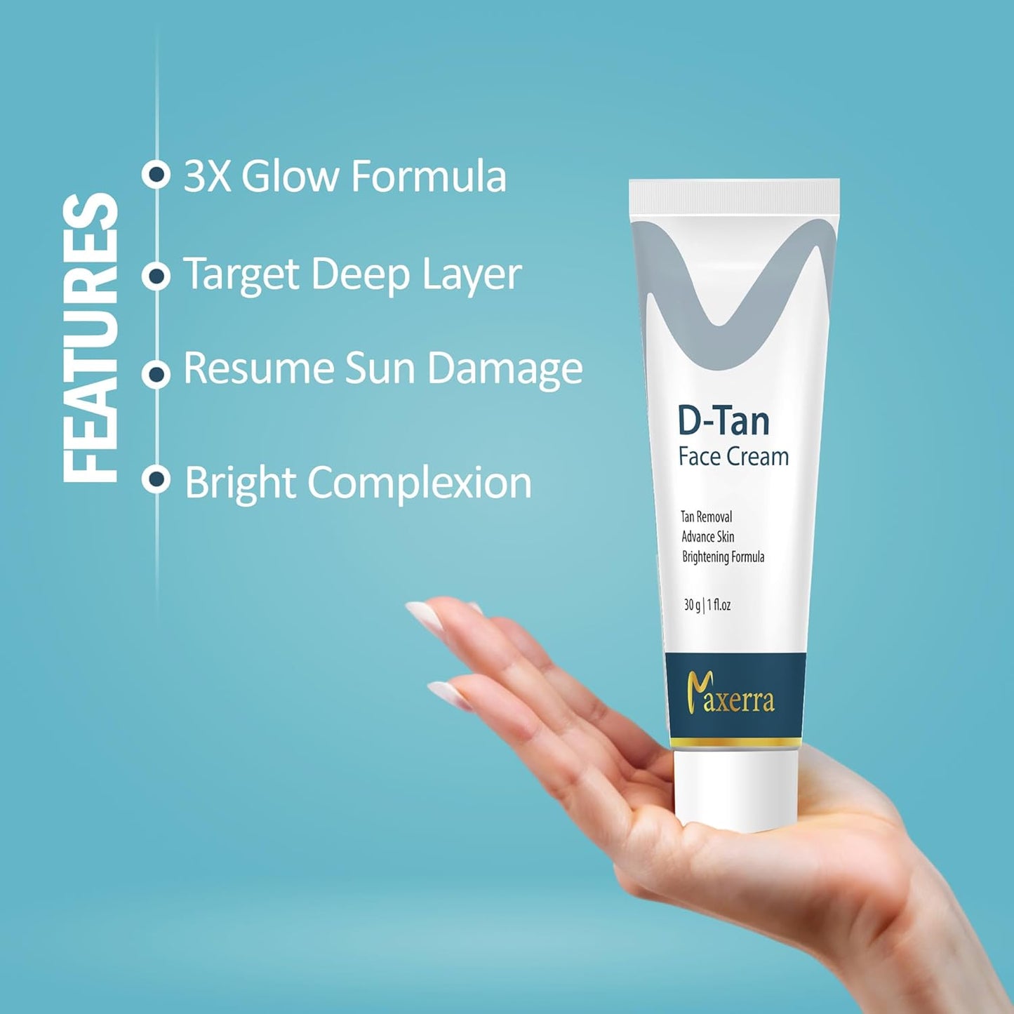 D-Tan Face Cream | Helps Reduce Tan & Enhance Skin Radiance | Enriched with Nourishing Ingredients (30 Gram)