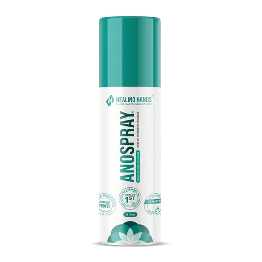 Healing Hands AnoSpray Advanced Piles and Fissure Treatment Spray - 35gm, Patented Plant Based Solution to treat Severe Piles and Fissure, Clinically Proven, Herbal & Natural Piles Care