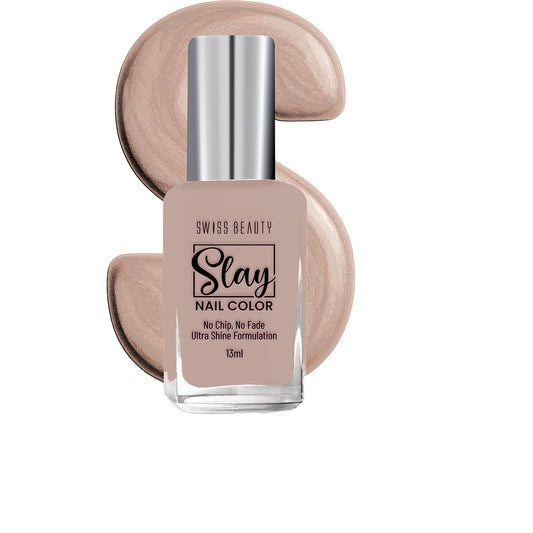 Swiss Beauty Slay Nail Colour – Vibrant, Glossy & Long-Lasting - 13 ML, Classic Cream