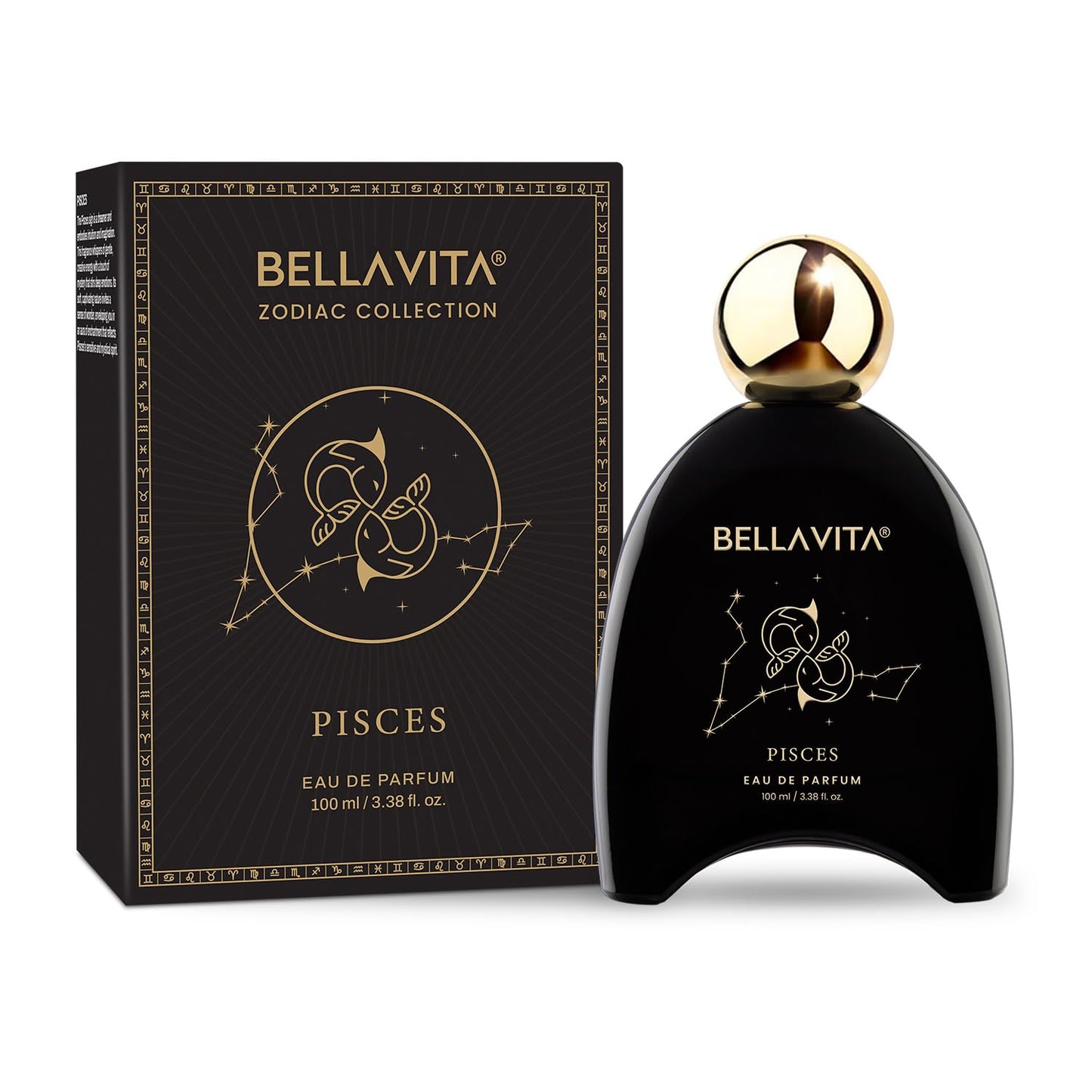 Bellavita Pisces Eau de Parfum bottle and packaging on a white background
