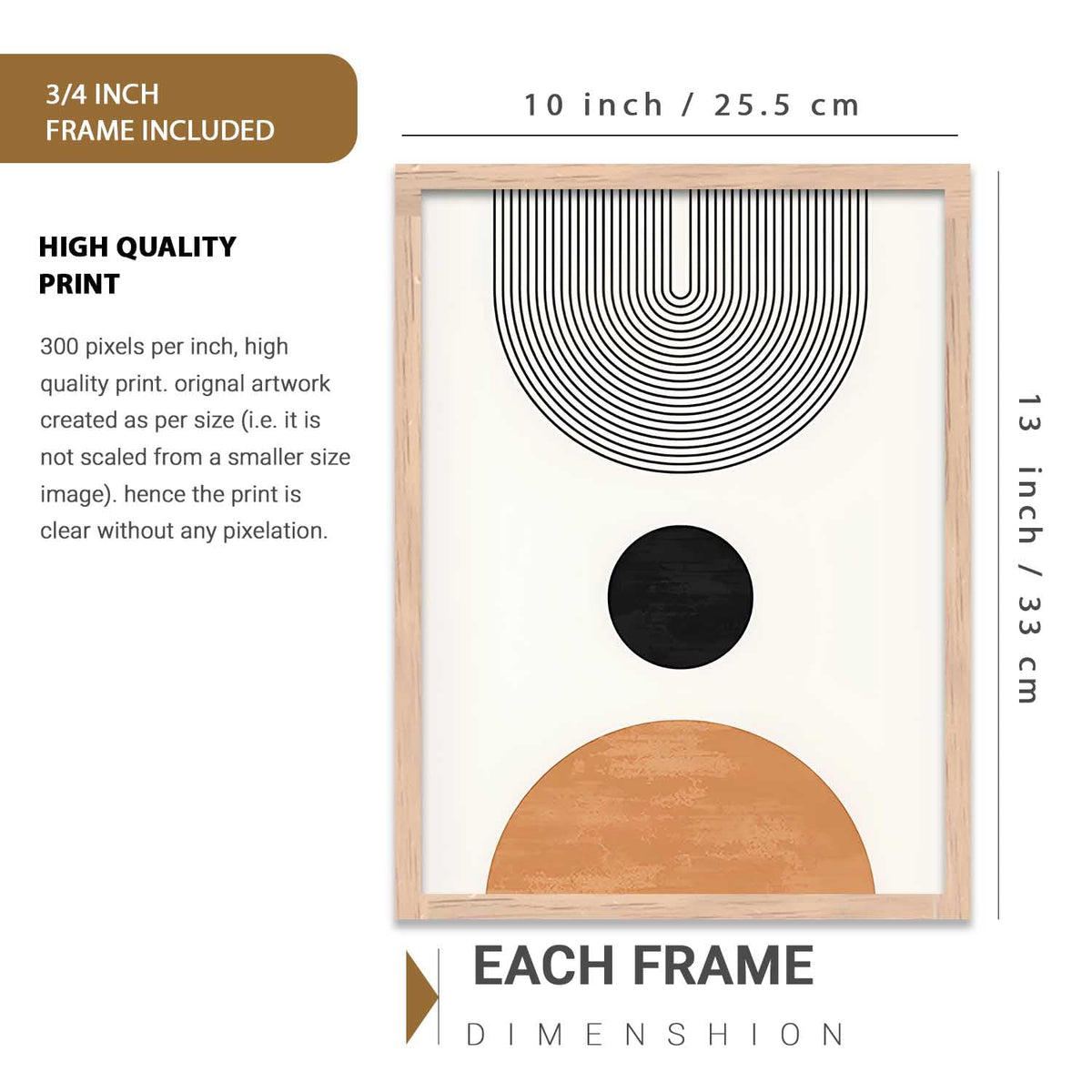 Premium Digital Painting with Frame for Home Decor - Painting for Living Room Bedroom Office Room Decor - Painting for Wall Decoration - Pack of 3 (Modern Art Painting, Design05, 10X13 inch)
