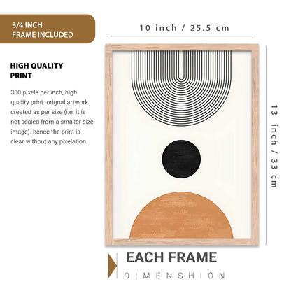 Premium Digital Painting with Frame for Home Decor - Painting for Living Room Bedroom Office Room Decor - Painting for Wall Decoration - Pack of 3 (Modern Art Painting, Design05, 10X13 inch)