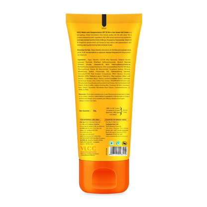 VLCC Bright Glow Matte SPF 30 Sunscreen with PA+++ | Non-Greasy Tinted Formula with Niacinamide, Vitamin E & Grapefruit Extract | Broad Spectrum UVA/UVB Protection | Reduces Pigmentation & Tanning