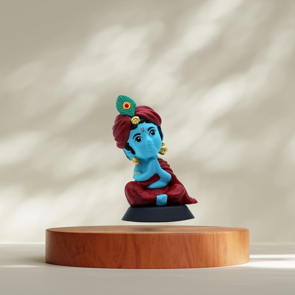 Kanha Ji Figurine Showpiece for Car Dashboard, Home Office | Krishna Murti Statue for Hindu Temple, Spiritual Decor | Gift for Devotees (Bhakti Krishna Blue Tone)