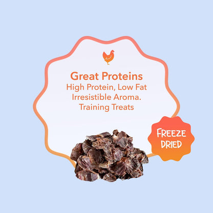 Rawr4dogs Chicken Hearts Zoomy Treats | Freeze-Dried | Rich in Taurine and Proteins | No Preservative | Also Use As Treat or Food Topper | 45 GMS | All Life Stages