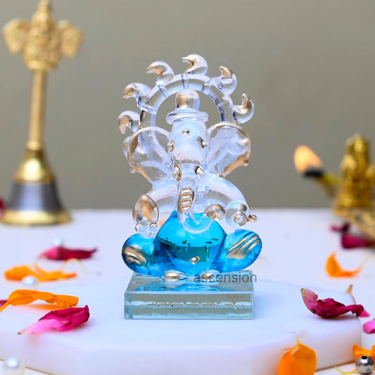 Ganesh Idol for Car Dashboard Ganpati Idol for Home Office Temple Decor Ganesh Ji Statue for Gift Mini Ganesha Idol Showpiece for Home Pooja Room Diwali Decoration (Random Color) (Design 2)