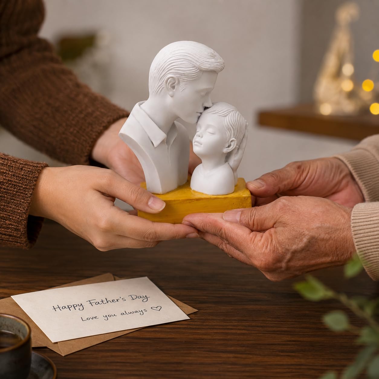 CraftVatika Gift for Father Son Statue Showpiece, Father Son Gift, Home Decor Items, House Warming Gifts Father's Day Birthday Gift for Man Dad Papa Daddy, Gifts for Him
