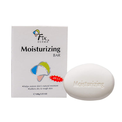 Fixderma Moisturizing Bar Soap for Dry and Rough skin | Hypoallergenic | Atopic Dermatitis Bar | Safe for All Skin Types | Provides Soft & Supple Skin- 100g