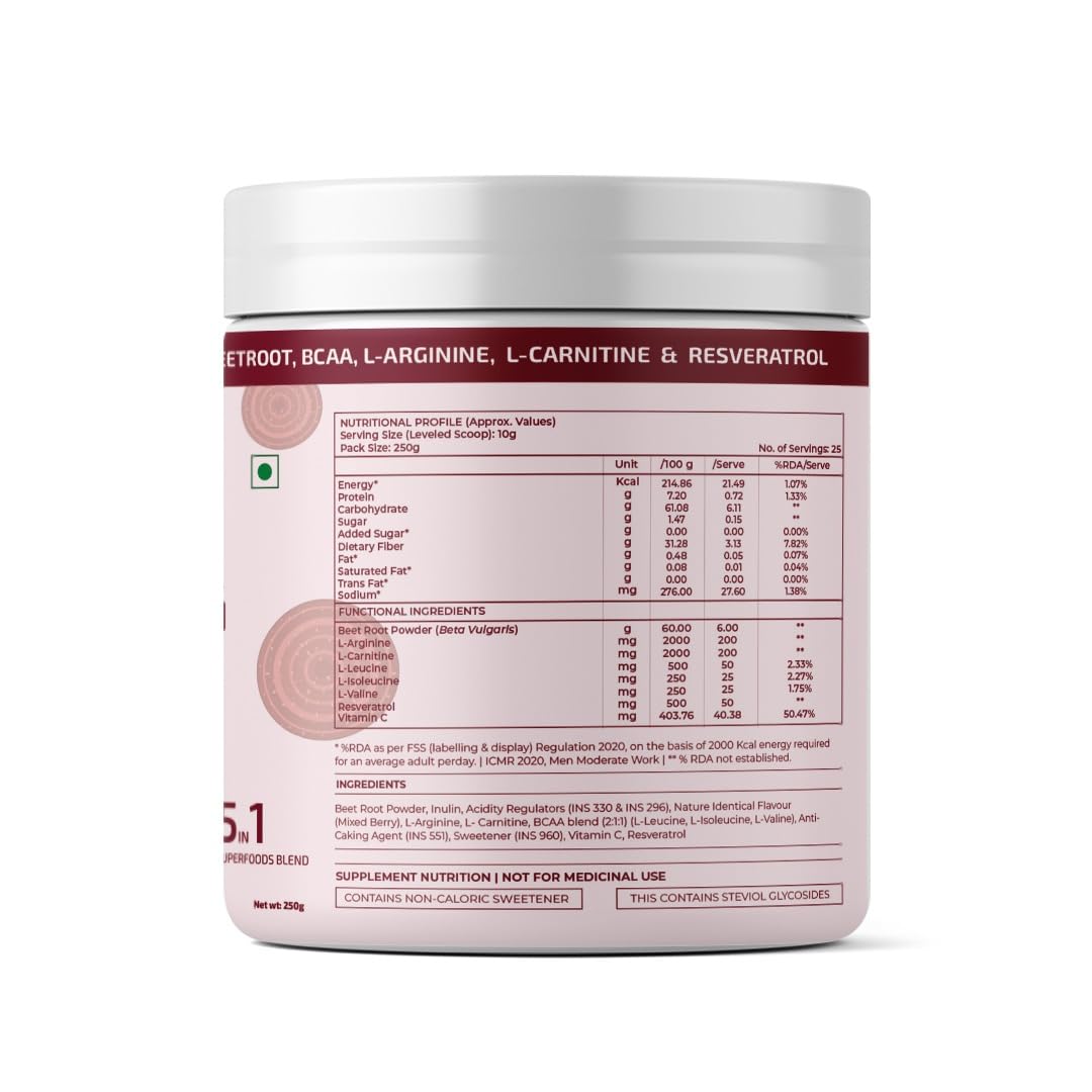 Supplement container with nutritional label on a white background