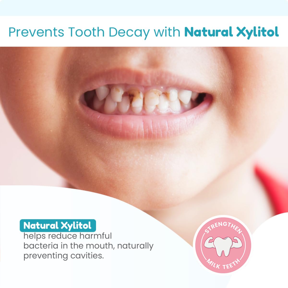 Mother Sparsh Natural Toothpaste for Kids-50g, Strawberry (With Free Toothbrush) | Strengthens Gums, Whitens Teeth | Preservative & Fluoride Free Baby Toothpaste | Anti Cavity + Enamel Care
