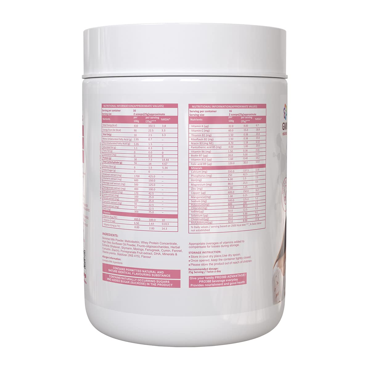 Pro360 Lacton for Breastfeeding and Lactating Mothers Milk Supplement Powder - Lactation Support Booster with Herbal Extracts - Helps to Increase Breast Milk - Masala Milk Flavor, 400g (Pack of 1)