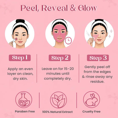 Glamveda Watermelon & Collagen Peel Firming & Anti Aging Off Mask For Women | Reduces Signs of ageing | Gives radiant glow | No Paraben, SLS | 100gm