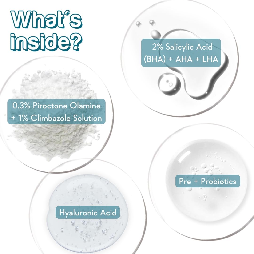 Ingredients of a skincare product with labeled components on a white background