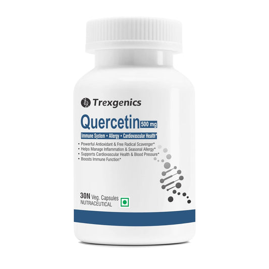 Trexgenics QUERCETIN 500 mg Respiratory Health, Cardiovascular Health, Joint Health Support (30 Veg. Capsules) (Pack of 1)