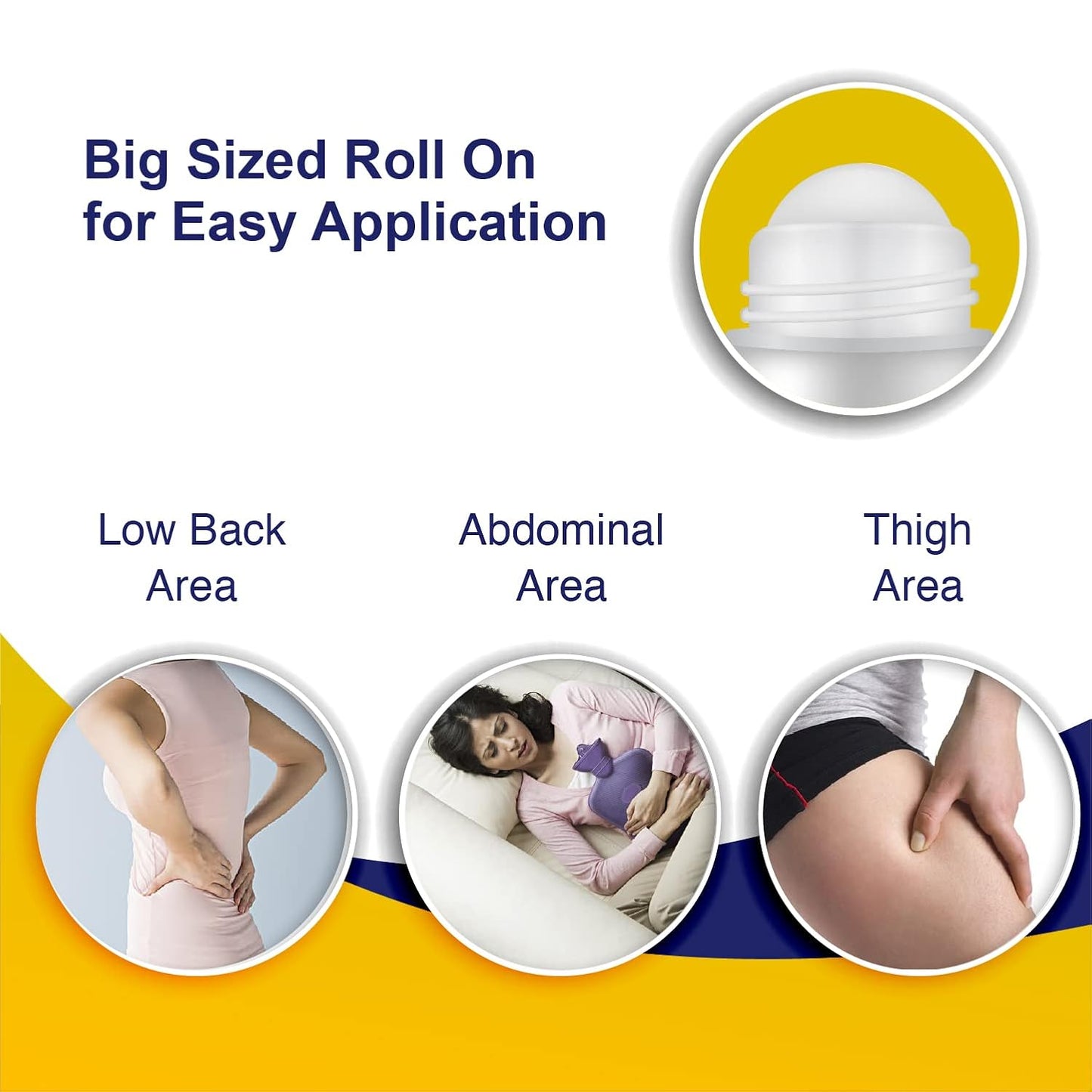 Ayurvedic Cramp Relief Roll On - 50ml (Pack of 1) | Fast & Safe Relief from Period Pain in Abdomen, Back & Thighs | Nilgiri, Kapur, Pudina, Lavang | Big Roll On for Easy Use | Soothing Aroma