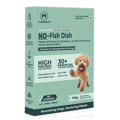 FURRMATE Fresh Wet Dog Food Veg & Nutritionally Complete NO-Fish Dish 100g | Dog Food for Sensitive stomachs | Human-Grade Ingredients | High-Protein Recipe for Active Dogs (1, NO-Fish Dish)