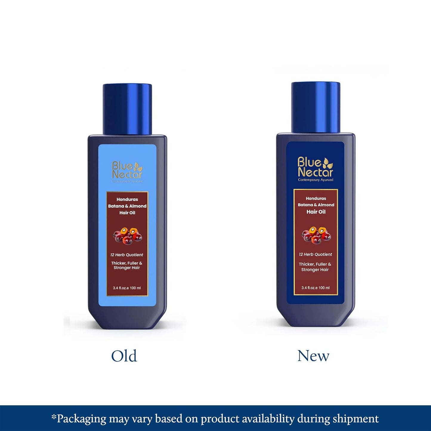 Blue Nectar Raw Batana Oil for Hair Growth Organic | 100% Pure Blend of Batana Hair Oil from Honduras for Thicker & Fuller Appearance (12 Herbs, 100 ml)