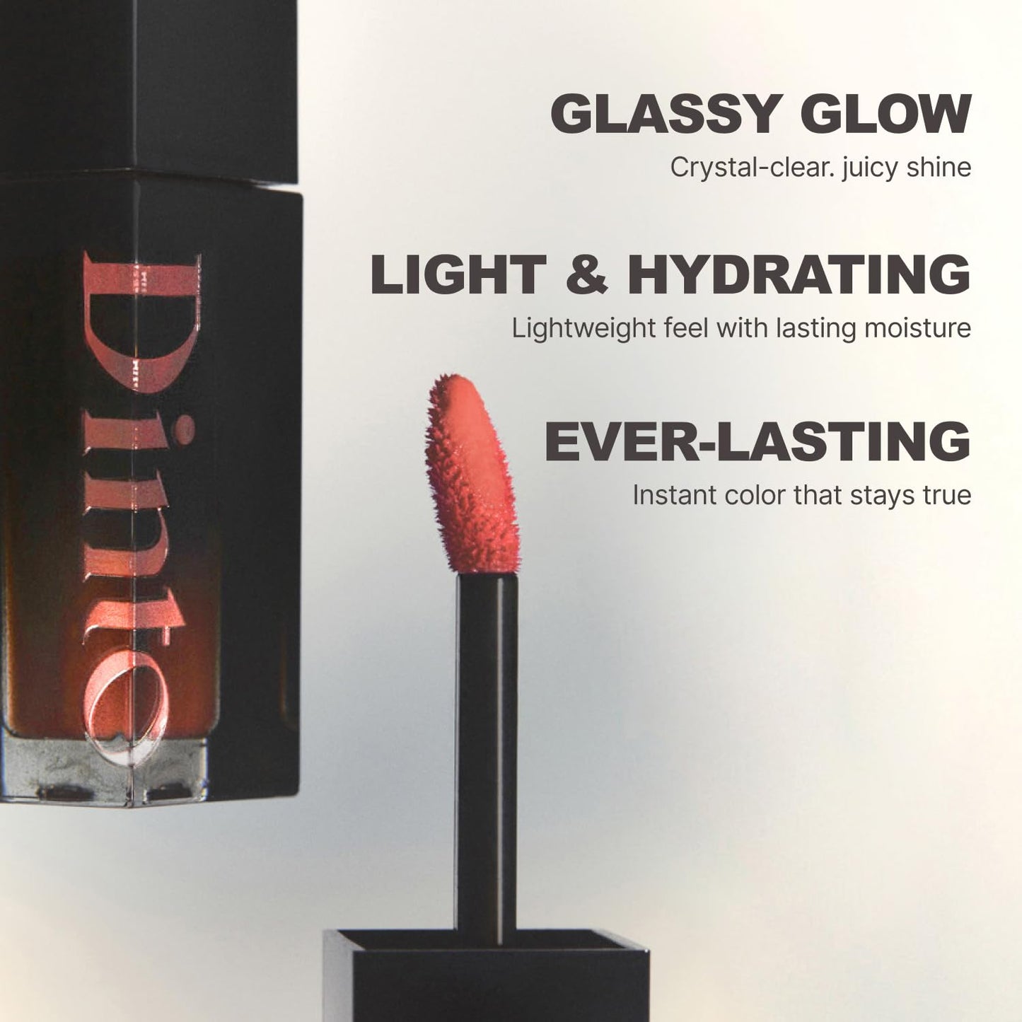 DINTO Blur-Glowy Lip Tint (218 Memento Mori 3.5g) Hydrating Glossy Korean Lip Tint, Glass Shine Finish, Lightweight Non-Sticky Long Lasting Lip Stain, Moisturizing Lip Color, Vegan & Cruelty-Free