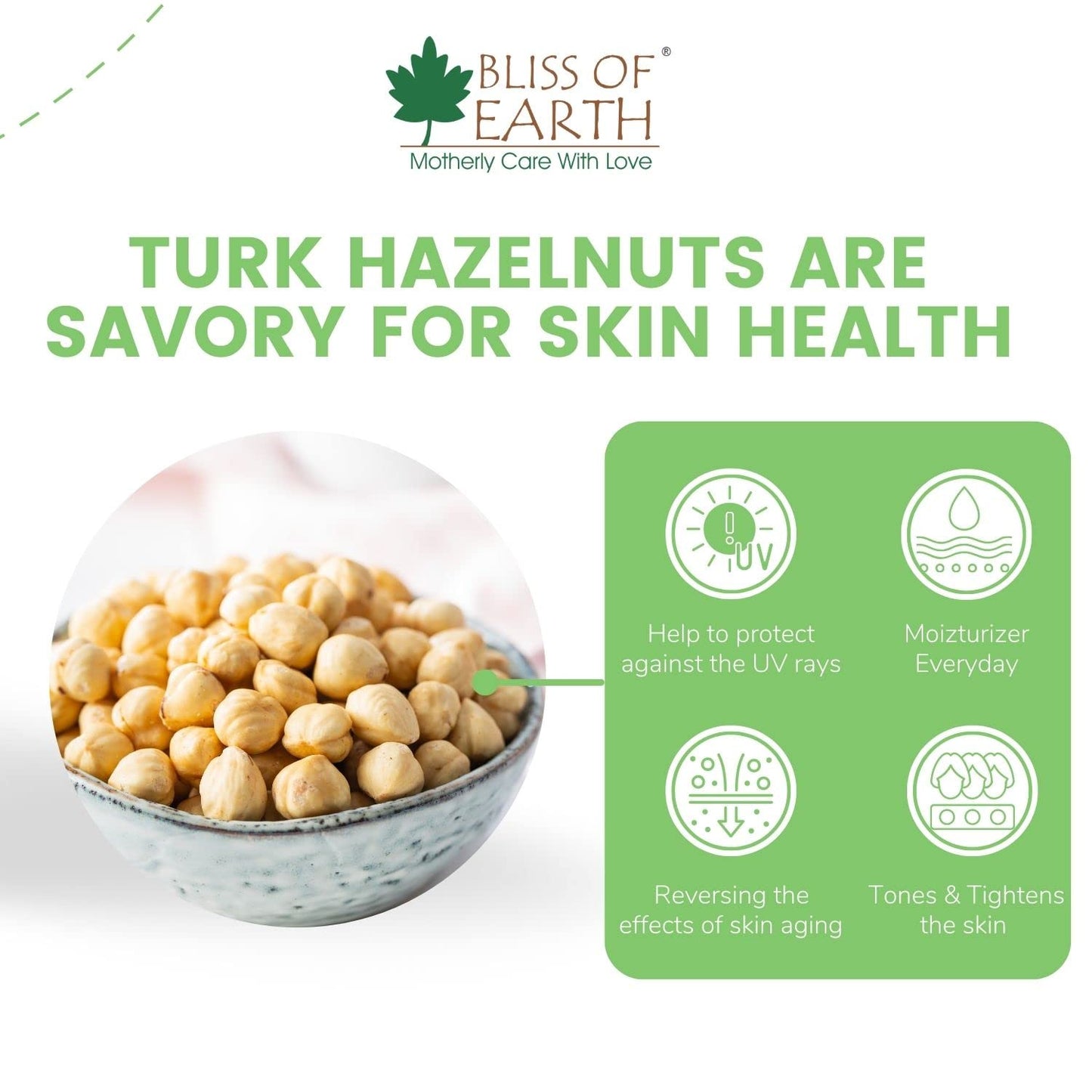 Bliss of Earth 500gm Turkish Hazelnuts For Eating, Raw & Dehulled For Making Chocolate Spread, Healthy & Tasty Dry Fruits