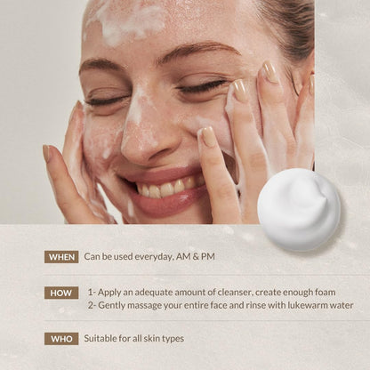 MIZON Snail Repairing Foam Cleanser, Mild and Soft Face Cleanser for Pores and Blackheads, Moisturizing Formula with Snail Filtrate and Soft Bubbles, Korean Makeup Remover (60ml)