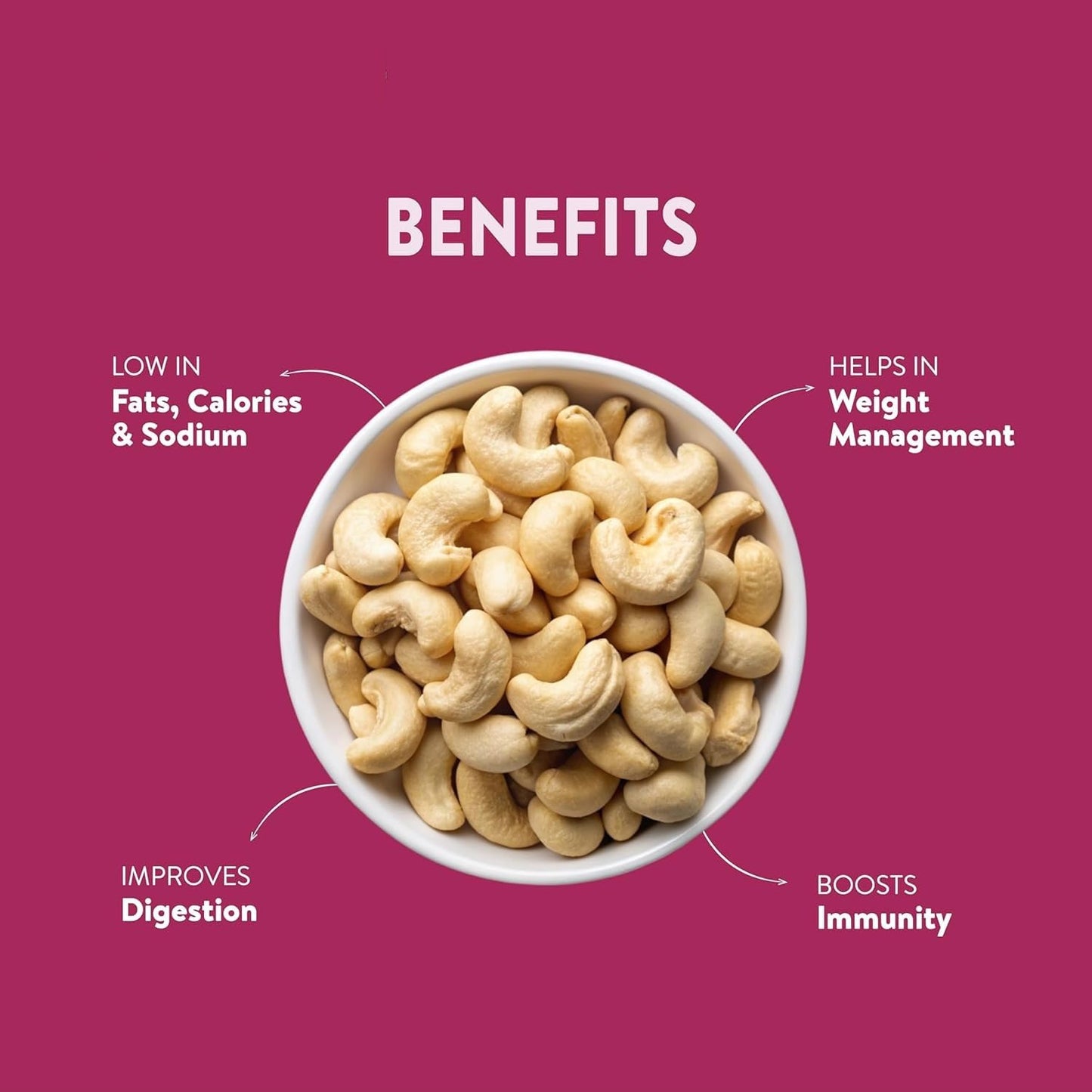 NUTRIZAIKA Premium Whole Cashews/Natural Whole Kaju 100gm | Nutritious & Delicious | Rich in Protein, Magnesium & Phosphorus | Healthy Cashew Snack | Big Size Cashews