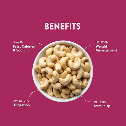 NUTRIZAIKA Premium Whole Cashews/Natural Whole Kaju 100gm | Nutritious & Delicious | Rich in Protein, Magnesium & Phosphorus | Healthy Cashew Snack | Big Size Cashews