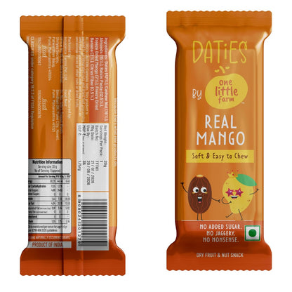 Daties by One Little Farm - Combo Pack Date Bites | Made with Dates, Cashew & Almond | Clean-Label Healthy Snack for Kids | Soft and Easy to Chew | No Added Sugar or Jaggery | 20g Each (Pack of 8)