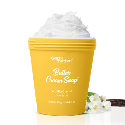Earth Rhythm Butter Cream Soap, 48H Moisture, Gentle Cleanse, No Sulphates, No Phthalates – Vanilla Creme