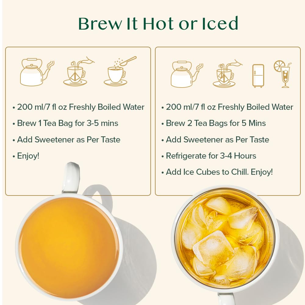 VAHDAM Turmeric Ashwagandha Herbal Tea - 50 Tea Bags | Fights Inflammation, Reduces Stress & Boosts Energy | 5-Herb Caffeine Free Blend | With Black Pepper, Lemongrass & Licorice