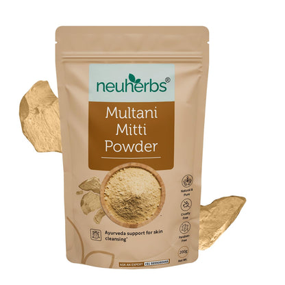 Neuherbs Multani Mitti Powder - 200g For Skin | Face Pack For Deep Skin Cleansing | 100% Pure & Natural With No Added Preservatives