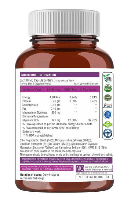 Supplement bottle with nutritional information label on a white background