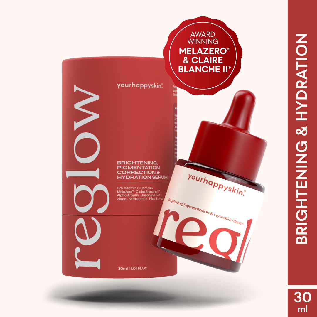 Reglow Face Serum | 15% Vitamin C Complex, Claire Blanche II, Melazero & Hyaluronic Acid |Advanced Pigmentation Control, Dark Spots, Protects Against Pollution and UV | 30 ML