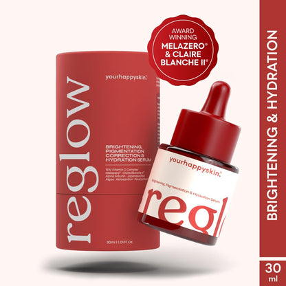Reglow Face Serum | 15% Vitamin C Complex, Claire Blanche II, Melazero & Hyaluronic Acid |Advanced Pigmentation Control, Dark Spots, Protects Against Pollution and UV | 30 ML