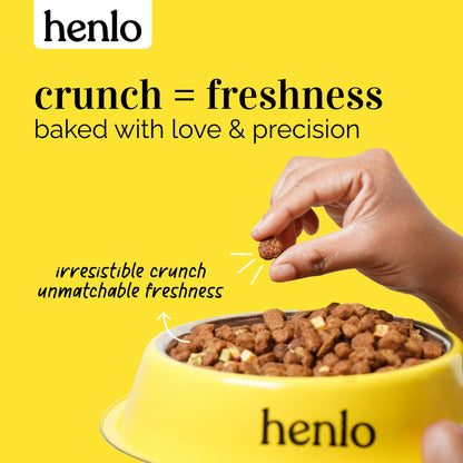 Henlo Baked Dry Dog Food for Adult Dogs | 800G | 100% Human-Grade Ingredients | High-Protein Nutritionally Balanced Healthy Dog Food | Chicken Flavor | No Fillers or Additives