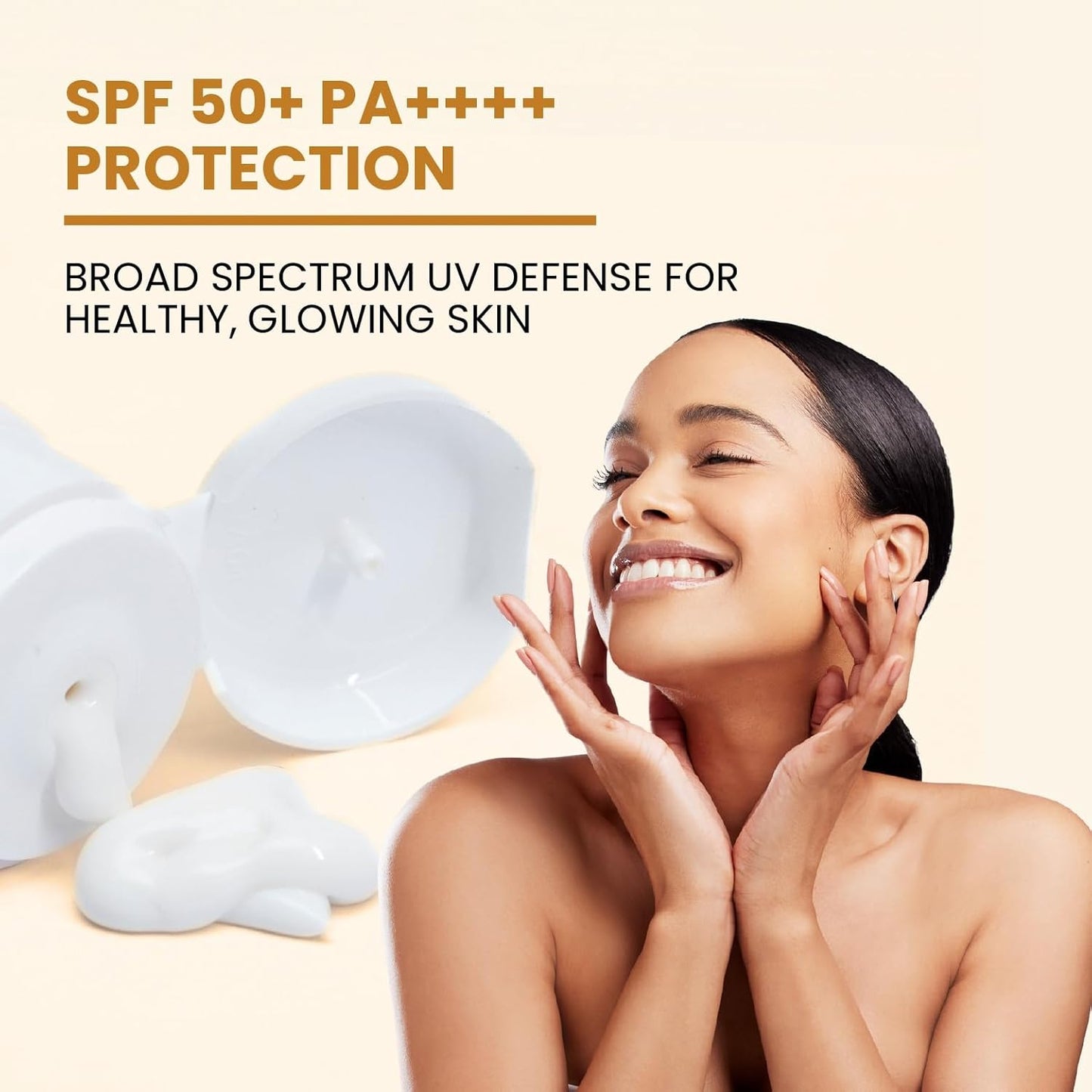 The True Therapy Dewy Sunscreen SPF 50+ PA++++ | Broad Spectrum Sunscreen with Niacinamide, Vitamin E | Dermatologically Tested | 50 g